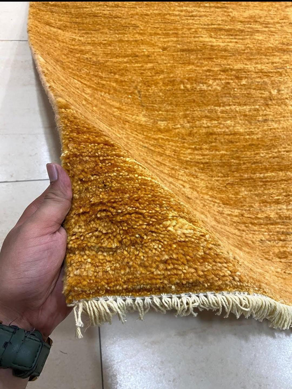Hand Knotted Wool Gabbeh Rug, Mustard Gold Area Rug, Modern Persian soft Carpet, Solid saffron Color Wool Rug, Contemporary Handmade Rug