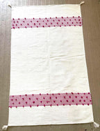 Handwoven Cotton Kilim Rug, Pink Scandinavian Nursery Rug, 4x6 ft