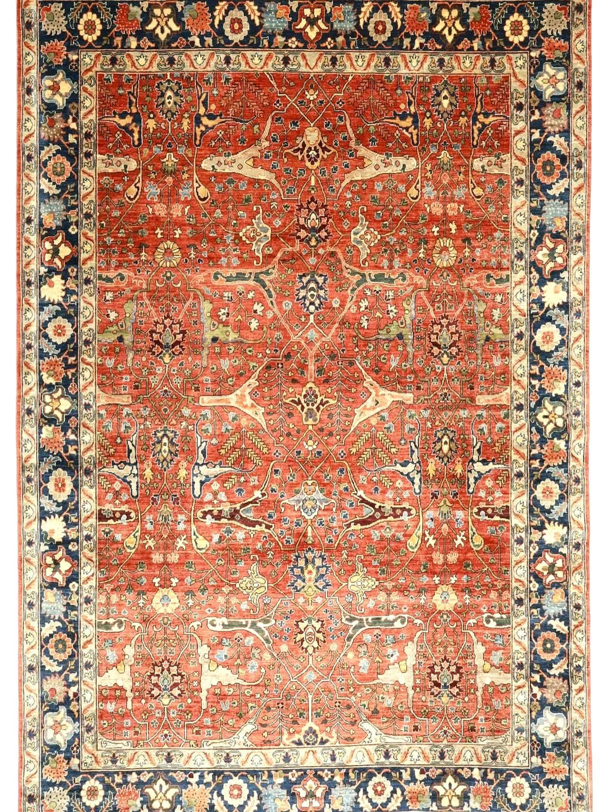 Hand-Knotted Chobi Wool Rug – Traditional Tabriz-Inspired Oriental Design, Red