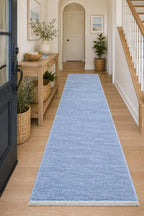 Blue Hand Knotted Wool Gabbeh Rug, light blue Area Rug, Persian style  Soft Carpet, high pile blue carpet
