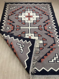 Grey Southwestern Style Kilim Rug – Handmade Wool Flatweave Geometric Area Rug, Modern Rustic Home Decor, Custom Size,