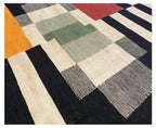 Abstract Geometric Kilim Rug – Handwoven Wool Area Rug | Modern Home Decor