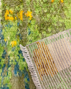 Lime green Abstract hand knotted modern wool rug,  Modern Contemporary Statement Rug