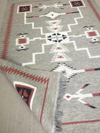 8x10ft Southwestern Rug, 100% wool Navajo rug |10x14 rug, oversized grey southwestern rug, native American rug