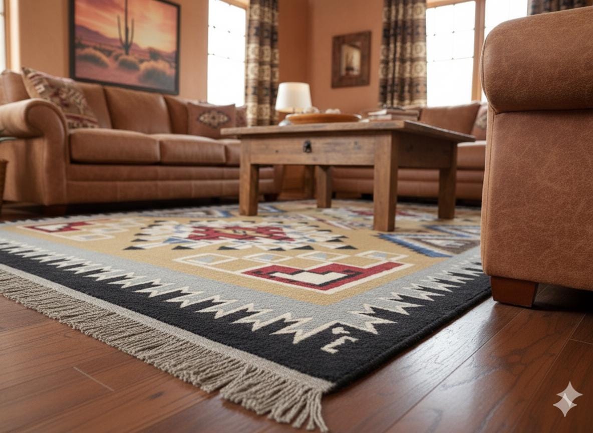 10x12 Handmade Yellow Navajo Kilim | Handwoven Southwestern Wool Rug| Native American Oversized Rug|Handcrafted Tribal Flatweave Area Carpet