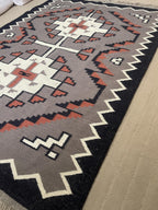 Grey Southwestern Style Kilim Rug – Handmade Wool Flatweave Geometric Area Rug, Modern Rustic Home Decor, Custom Size,