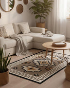 8x10 brown navajo rug, brown and beige woolen kilim, Southwestern Style Rug, 10x12ft native American rug, boho wall rug