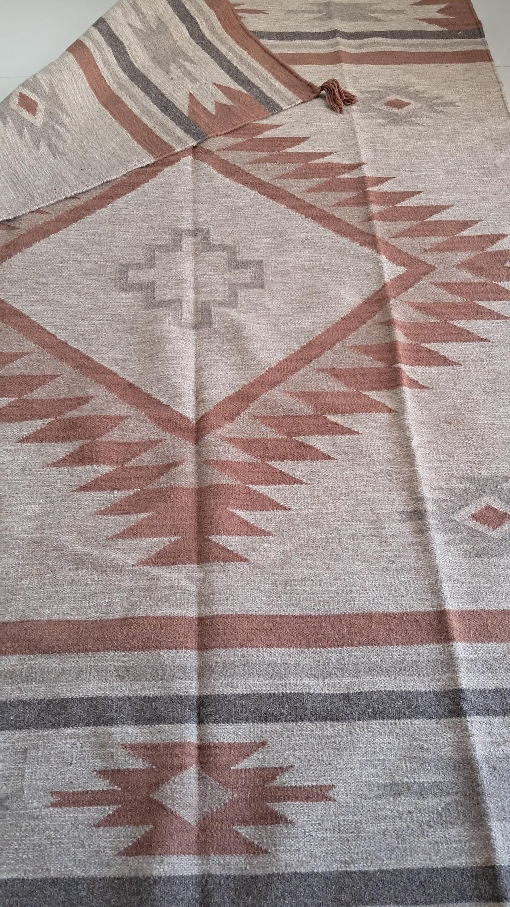 Brown  Southwestern style Rug, 100% wool Navajo rug | 8x10ft, 10x14 rug, oversized grey southwestern rug, native American style  rug