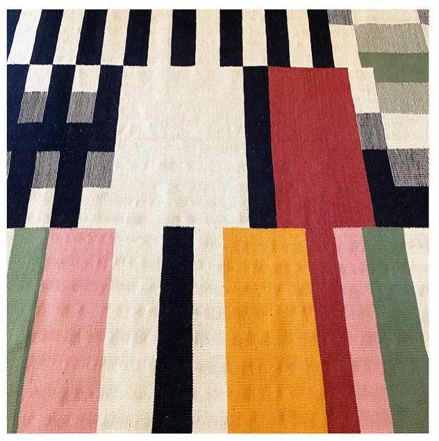 Abstract Geometric Kilim Rug – Handwoven Wool Area Rug | Modern Home Decor