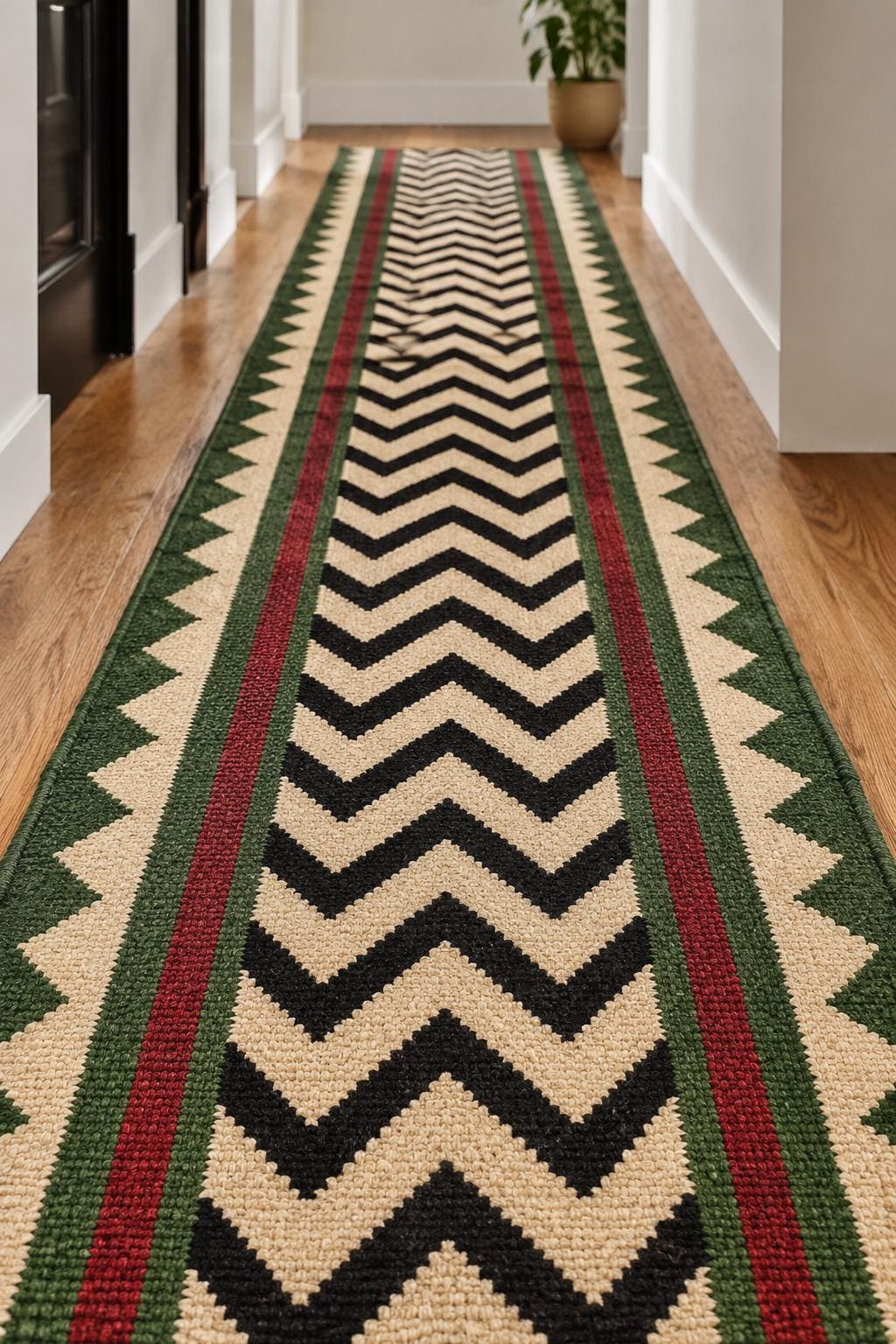 Handmade Chevron style  Kilim Stair Runner | Custom Wool Stair Runner | Southwestern Stair Carpet | Geometric Hallway Runner | Flatweave Rug