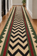 Handmade Chevron style  Kilim Stair Runner | Custom Wool Stair Runner | Southwestern Stair Carpet | Geometric Hallway Runner | Flatweave Rug