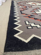 Grey Southwestern Style Kilim Rug – Handmade Wool Flatweave Geometric Area Rug, Modern Rustic Home Decor, Custom Size,