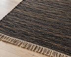 Black Brown Wool Kilim Rug, Handloom wool Area Rug, Rustic Boho Wool Rug, Tribal Flatweave Bedroom Living Room Rug