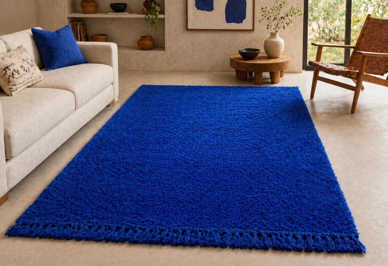Blue Moroccan Rug | Hand knotted  Wool  area rug, berber  Carpet | Boho Area Rug | Beni Ourain Style  | Custom Sizes Available
