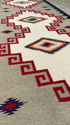 3x18 Handmade Blue Grey Navajo Runner|Handwoven Southwestern Hallway Runner|Handcrafted Wool Stair Runner |All Sizes Custom Kilim Runner Rug