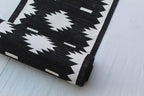 Southwestern  style Geometric Runner Rug, Black White Flatweave Cotton Hallway Kilim