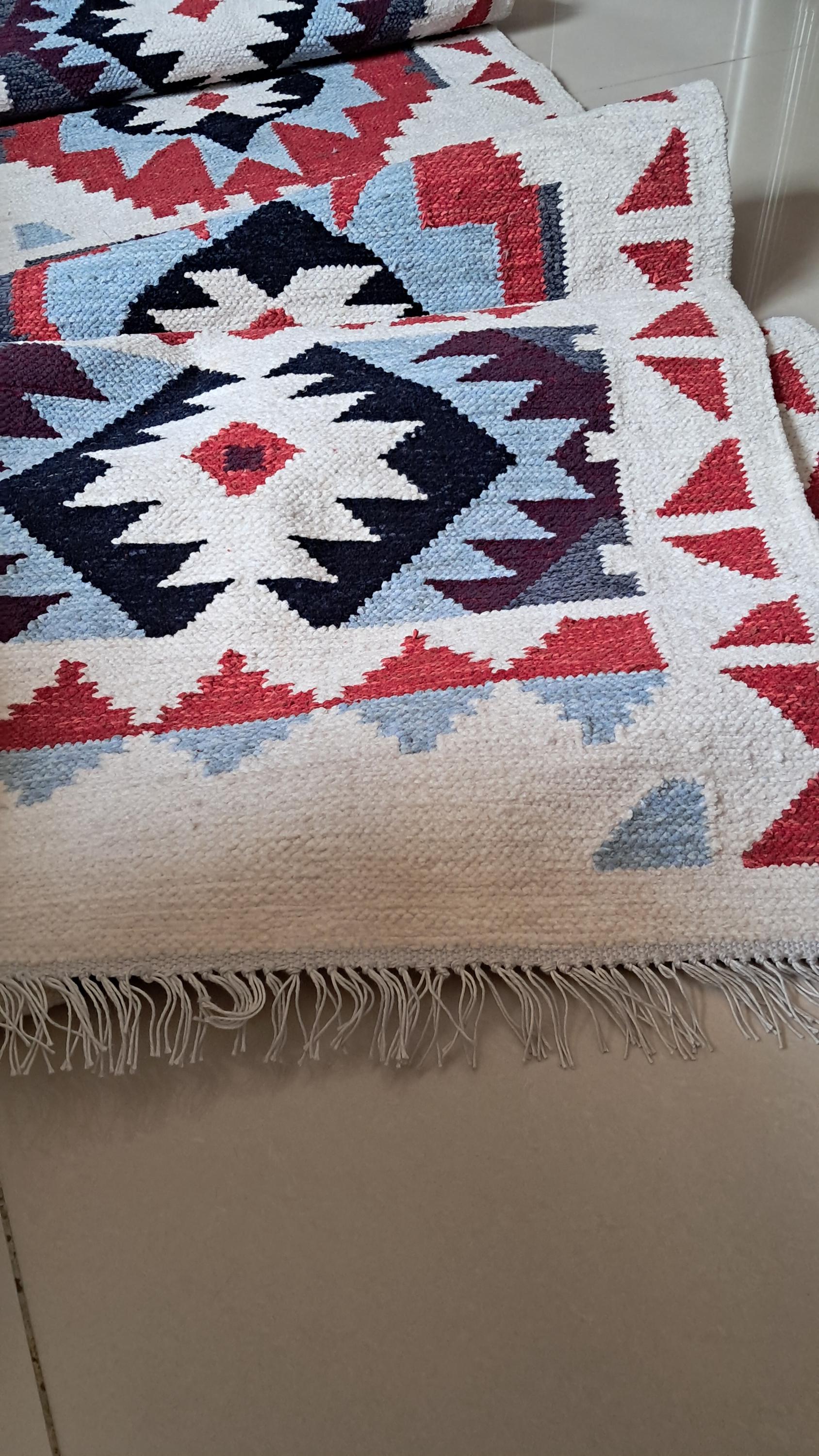 Handwoven Chenille Navajo Runner Rug – Southwestern Boho Tribal Design, Washable Hallway & Staircase Rug