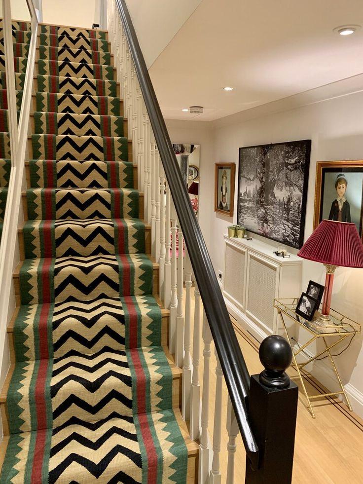 Handmade Chevron style  Kilim Stair Runner | Custom Wool Stair Runner | Southwestern Stair Carpet | Geometric Hallway Runner | Flatweave Rug