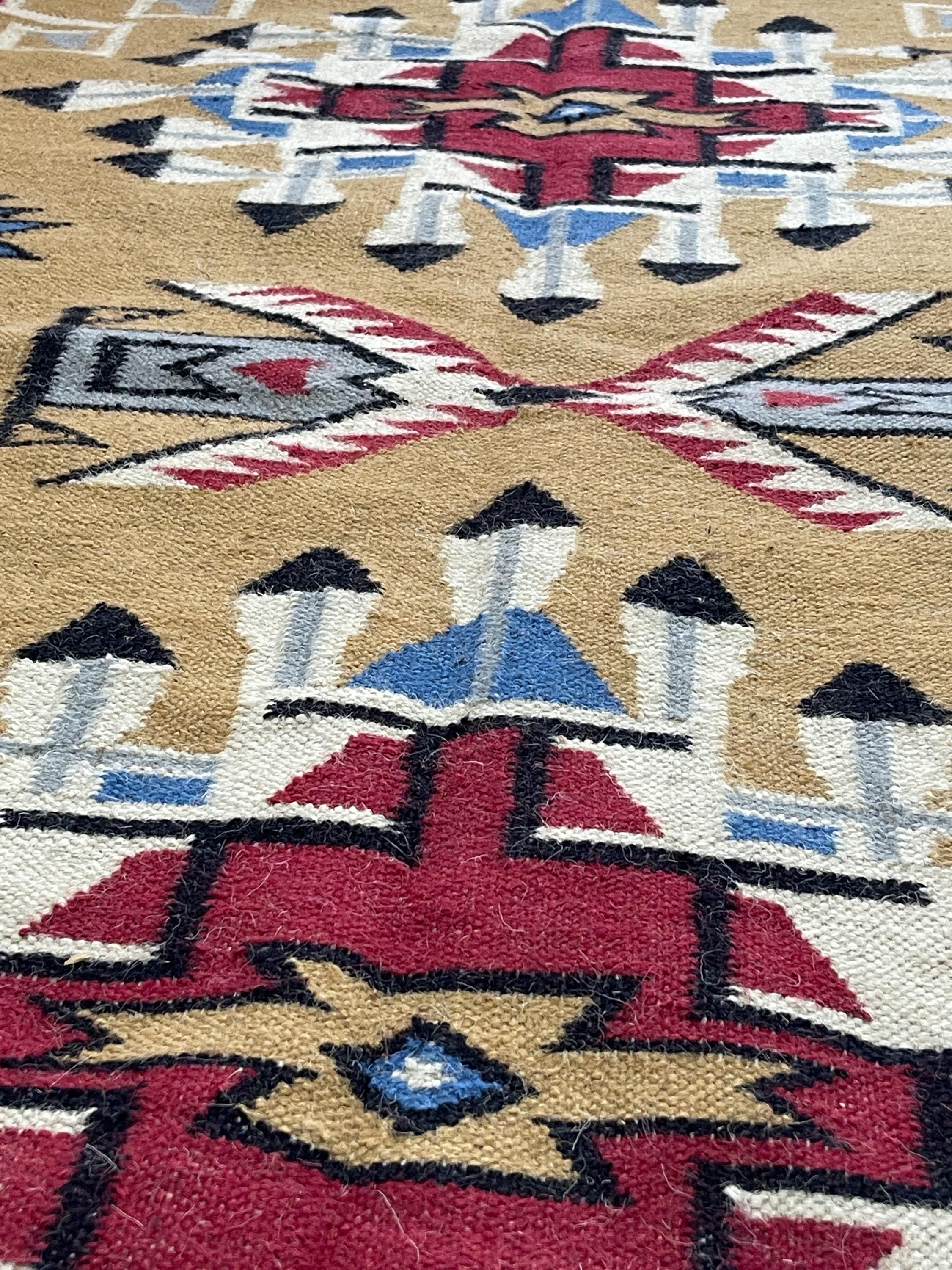 Southwestern Navajo Style Rug 8x10, Boho Aztec Tribal Area Rug, Handwoven Wool Carpet, Rustic Western Living Room Decor