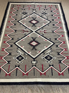 Grey Navajo Kilim Rug, Handwoven Wool Rug, Southwestern style Tribal Area Rug, Neutral Boho Western Decor, Custom Size Geometric Carpet