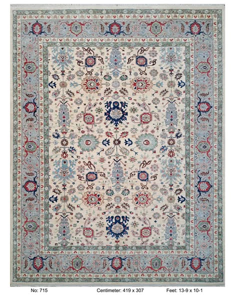 Hand Knotted oushak wool Rug – Traditional Floral & Paisley Area Rug