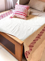 Handwoven Cotton Kilim Rug, Pink Scandinavian Nursery Rug, 4x6 ft