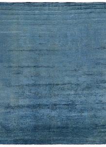 Hand-Knotted Gabbeh Wool Rug – Modern Persian Plush Pile Rug, Blue-Green/Sage