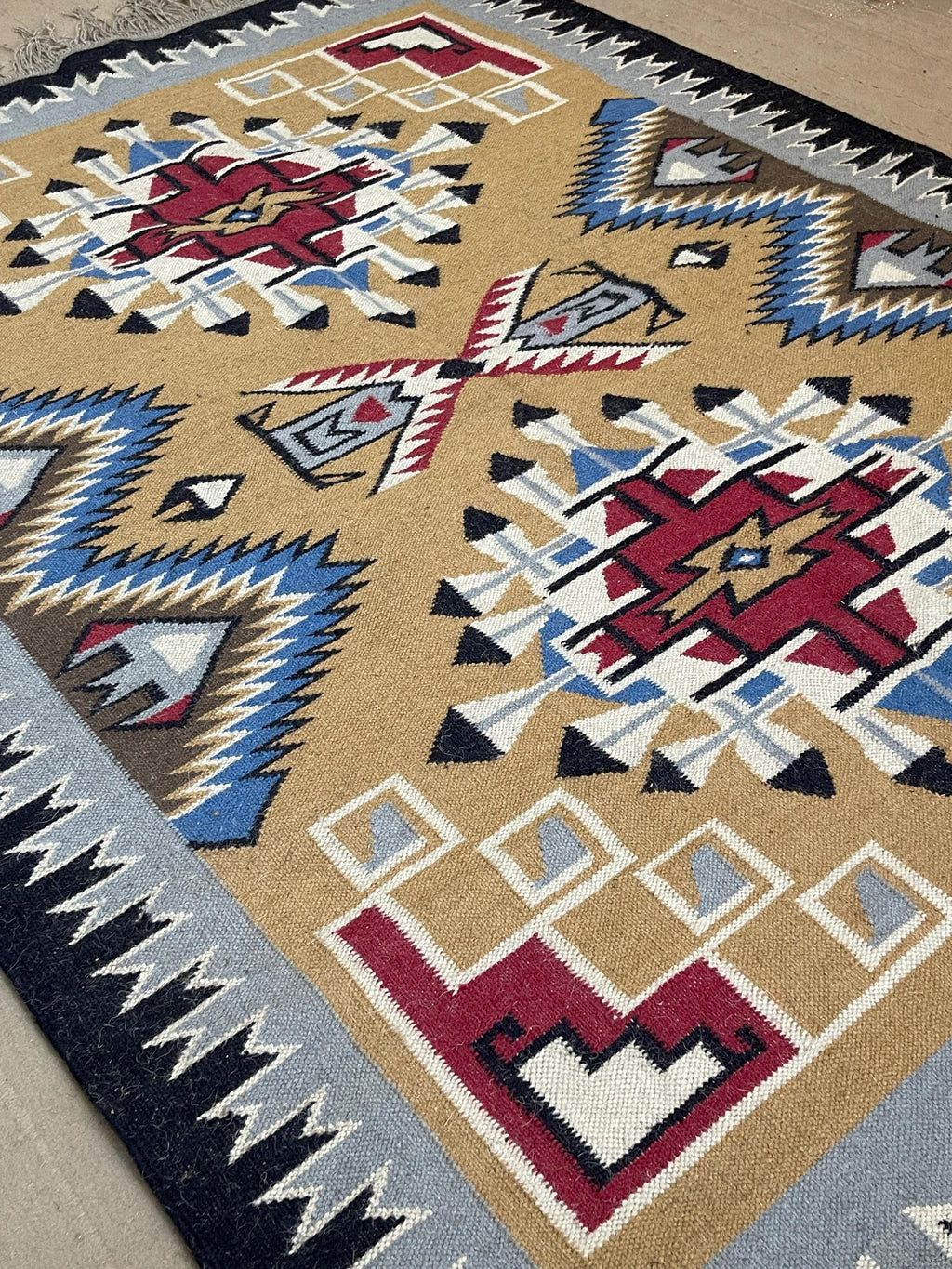 Southwestern Navajo Style Rug 8x10, Boho Aztec Tribal Area Rug, Handwoven Wool Carpet, Rustic Western Living Room Decor