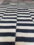 Black White Striped Rug, Scandinavian Minimalist Area Rug, Modern Kilim Carpet, Neutral Monochrome Floor Rug, Nordic Living Room Rug