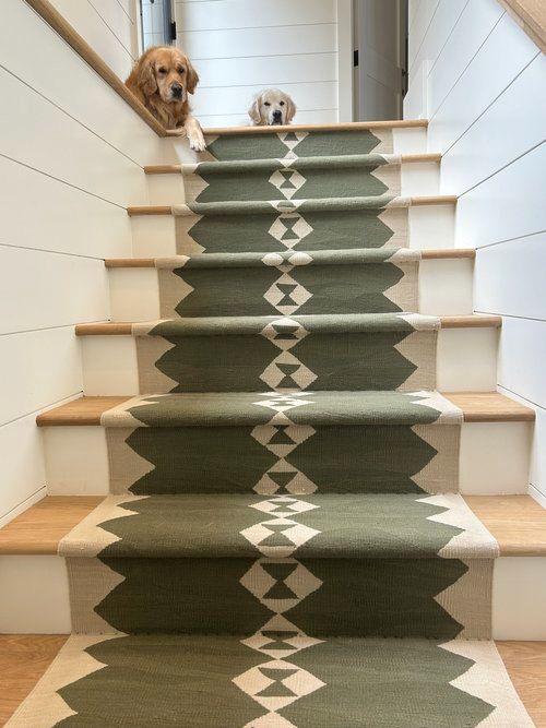 Custom Kilim Stair Runner | Handmade Wool Stair Carpet | Blue Geometric Runner Rug