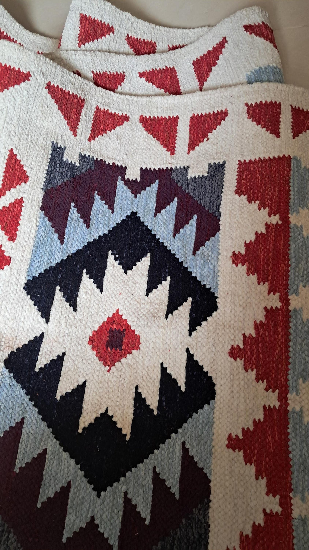 Handwoven Chenille Navajo Runner Rug – Southwestern Boho Tribal Design, Washable Hallway & Staircase Rug