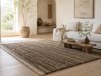 Brown Wool Kilim Rug, Handloom wool Area Rug, Rustic Boho Wool Rug, Tribal Flatweave Bedroom Living Room Rug