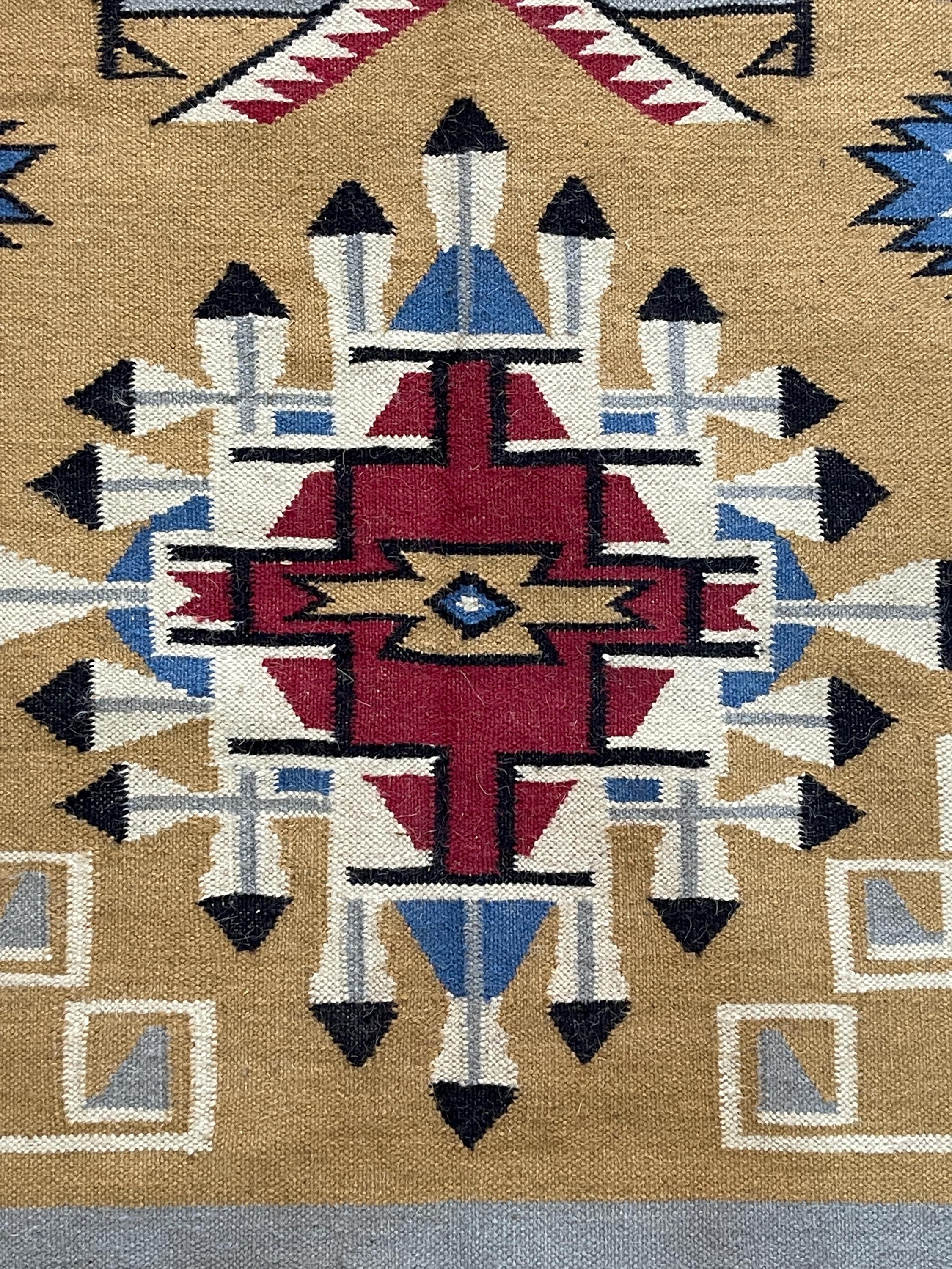 Southwestern Navajo Style Rug 8x10, Boho Aztec Tribal Area Rug, Handwoven Wool Carpet, Rustic Western Living Room Decor
