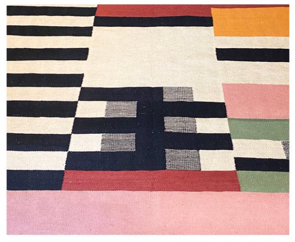 Abstract Geometric Kilim Rug – Handwoven Wool Area Rug | Modern Home Decor