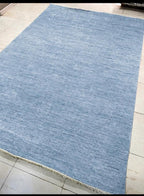 Blue Hand Knotted Wool Gabbeh Rug, light blue Area Rug, Persian style  Soft Carpet, high pile blue carpet