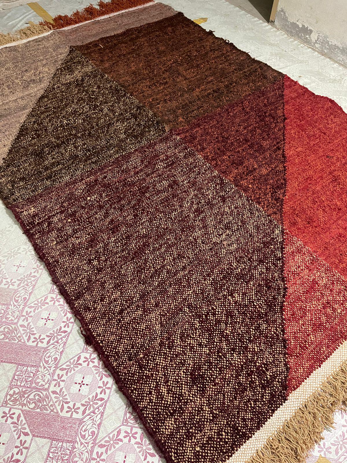 Terracotta kilim rug, brown tones runner rug, wool rug, earthy tones wool kilim | vintage inspired rug