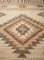 Beige Southwestern style Rug, 100% wool Navajo rug | 8x10ft, 10x14 rug, oversized grey southwestern rug, native American style  rug