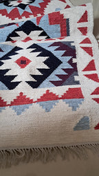 Handwoven Chenille Navajo Runner Rug – Southwestern Boho Tribal Design, Washable Hallway & Staircase Rug
