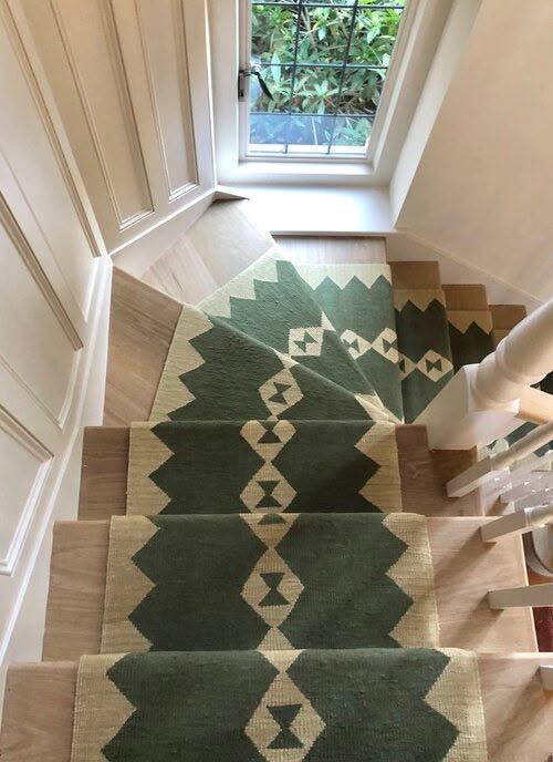 Handwoven Kilim Stair Runner | Geometric Wool Runner | Custom Length Stair Carpet | Southwestern Home Decor, corridor runner,