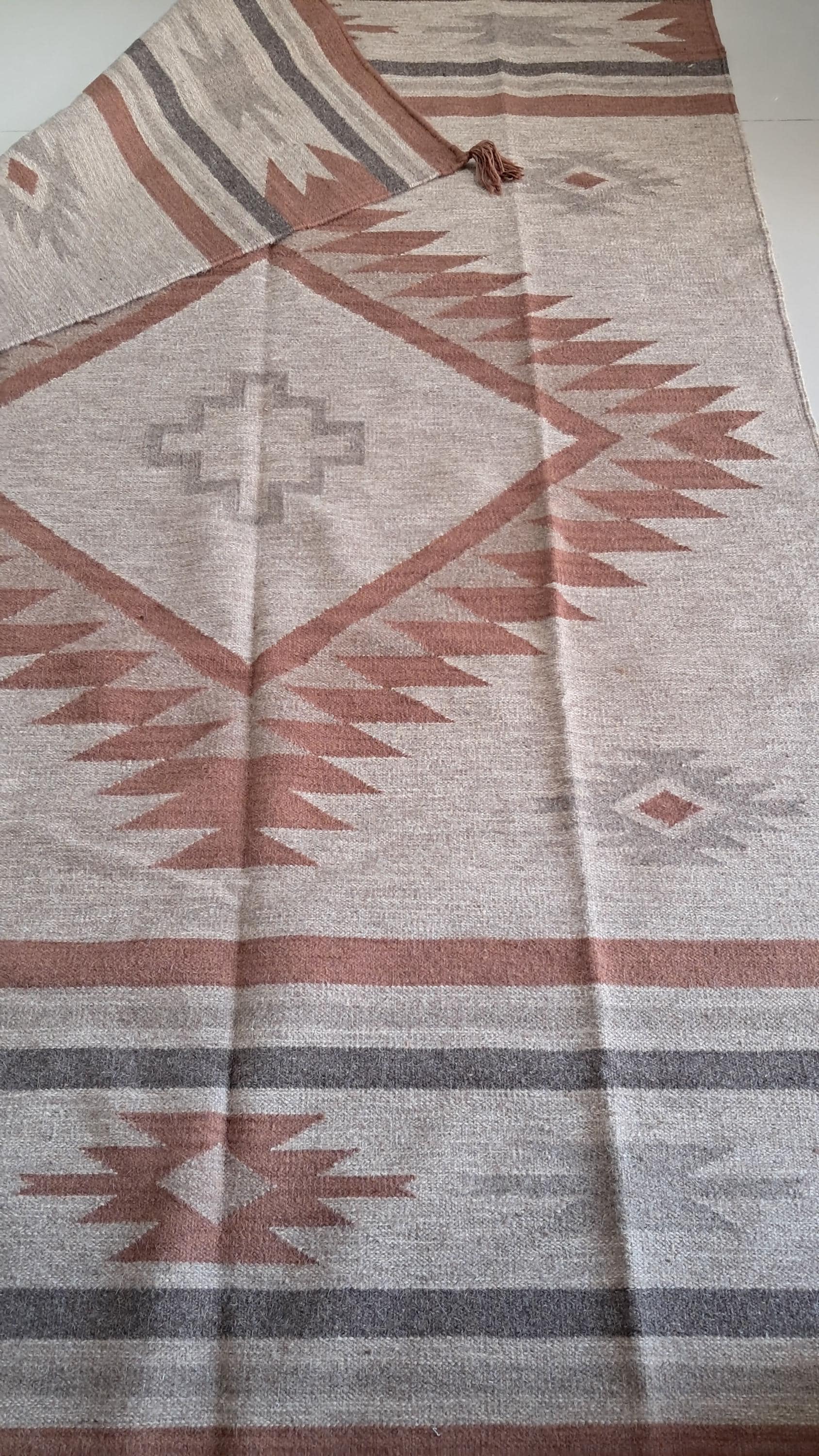 Brown  Southwestern style Rug, 100% wool Navajo rug | 8x10ft, 10x14 rug, oversized grey southwestern rug, native American style  rug