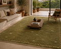 Hand Knotted  green  Gabbeh Wool Rug – Persian Modern Area Rug