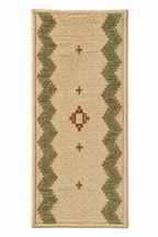Cream & Sage Green Chevron Kilim Runner