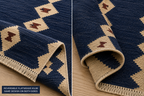 Dusty Blue & Tan Chevron Kilim Runner