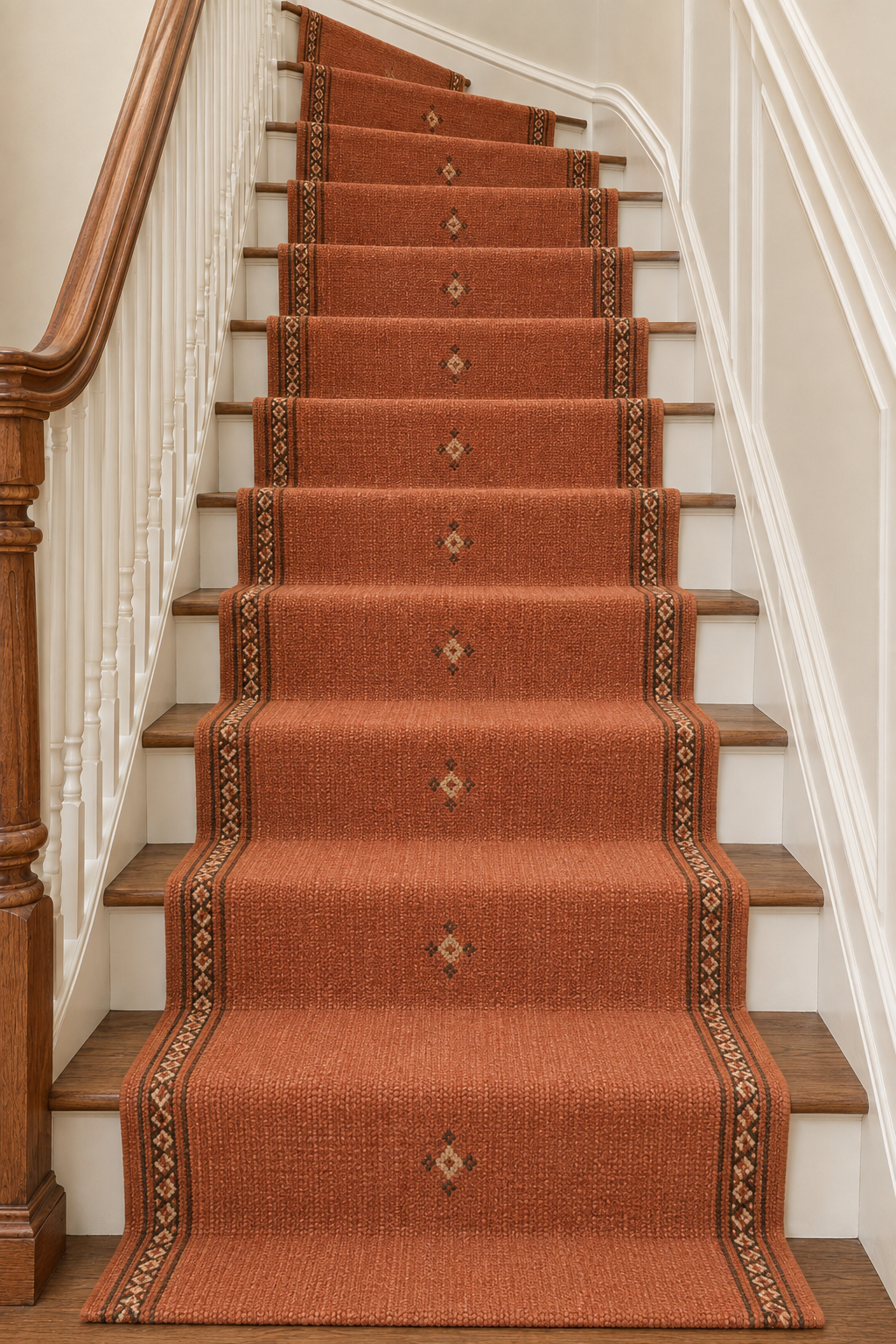 Rust & Terracotta Diamond Kilim Stair Runner