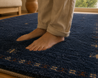 Hand Knotted blue Gabbeh Wool Rug – Traditional & Modern Area Rug