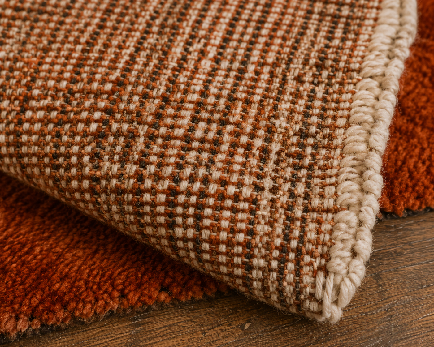 Hand Knotted burnt orange Gabbeh Wool Rug – Traditional & Modern Area Rug