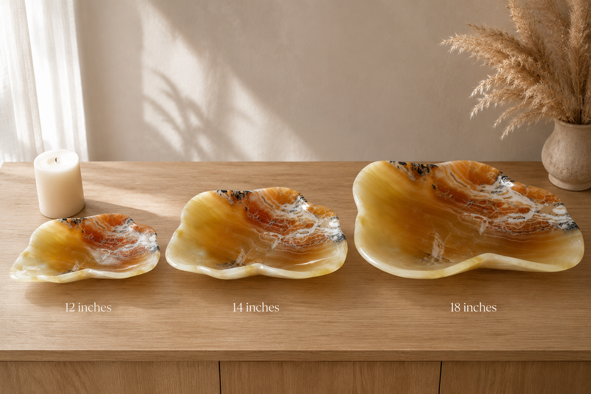 Hand-carved freeform honey onyx bowl with amber banding – view 4