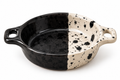 Splatter Handled Dish — Black & Cream Ceramic