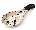 Splatter Spoon Rest — Black & Cream Ceramic