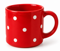 Polka Dot Mug — Red & White Ceramic